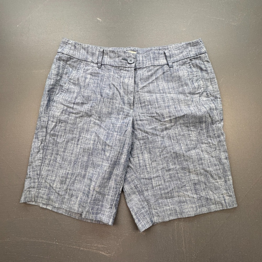 LOFT Womens 8 Blue Bermuda Shorts Classic Casual Summer Lightweight Stretch Wear